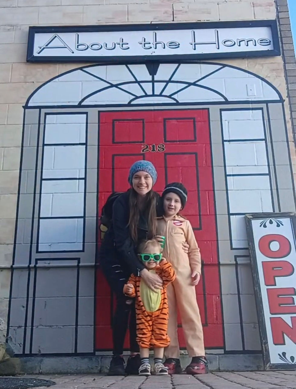 Photo Credit: Chelsea Wooton-Chelsea and the kiddos stopped by About the Home during their fall festival adventure and, clearly, they understood the assignment. 😆 From costumes to community fun, this is what fall in Michigan is all about.📸 Chelsea Checks It Out — Fall Festival Edition