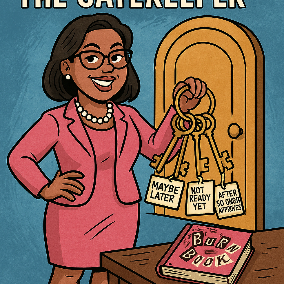 Keeps the door shut, then acts surprised when you rise.