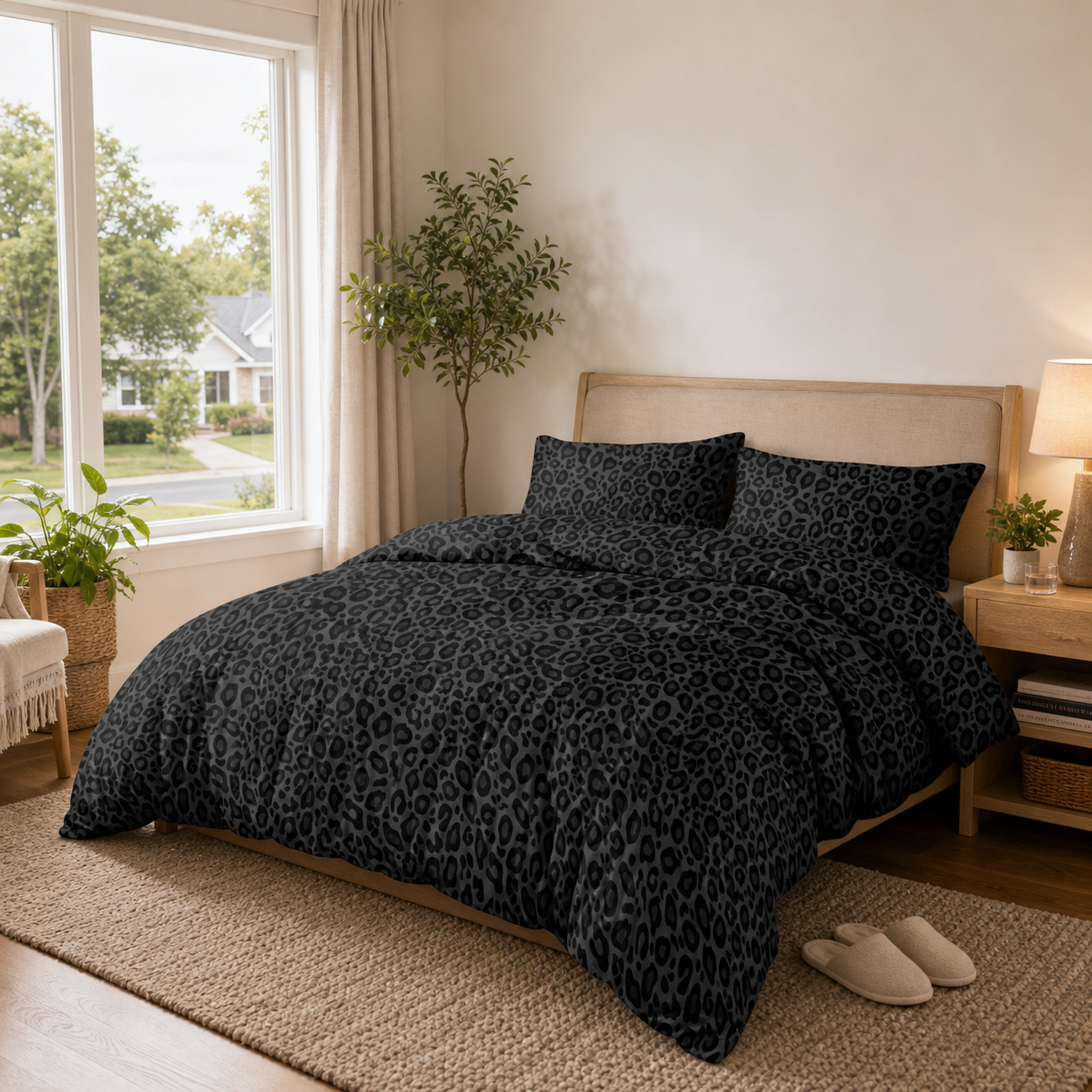 Vintage Leopard Print Duvet Cover Set