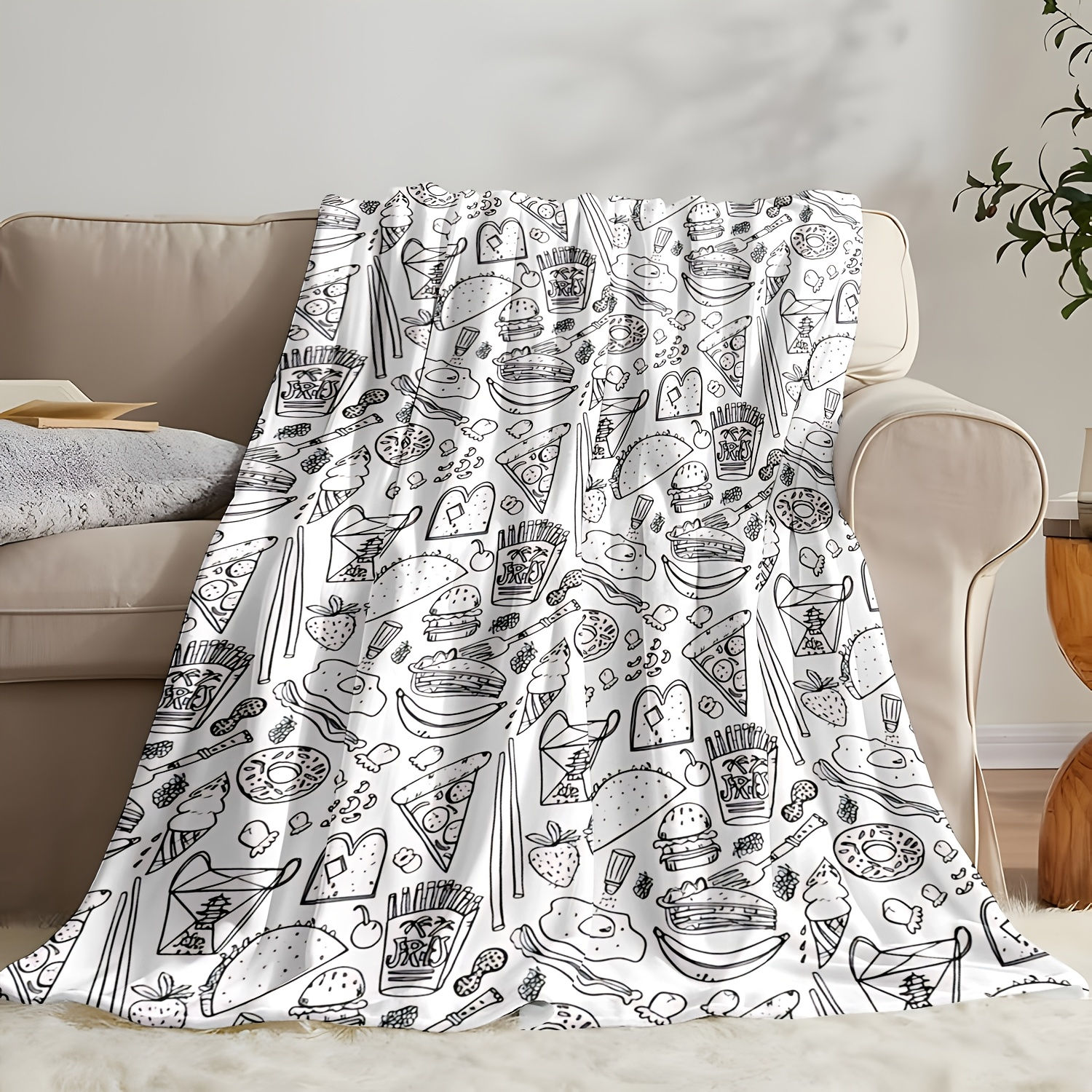 Cozy Knit Junk Food Throw Blanket
