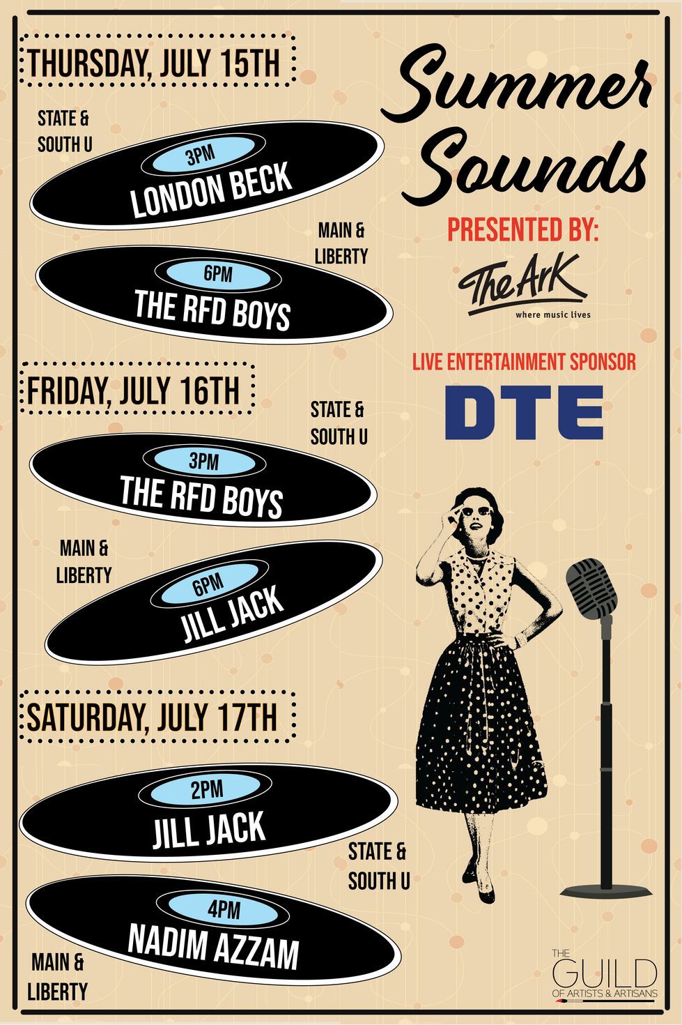 Ann Arbor Summer Art Fair Concert Poster