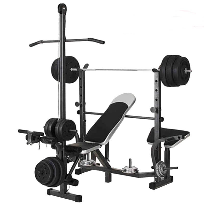 All-in-One Home Gym Weight Bench and Barbell Set