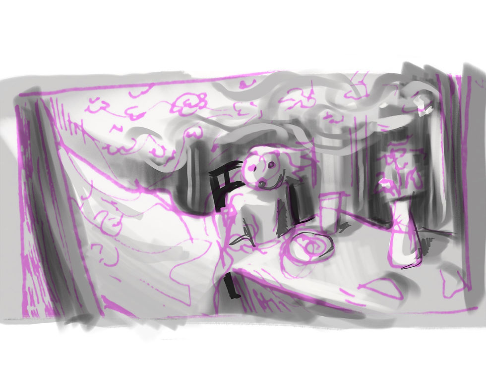 gray scale of the Pixies inside