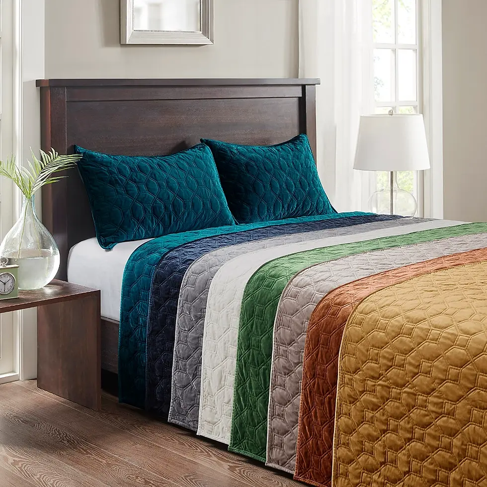 Thumbnail: Velvet Quilt Set, 3-Piece