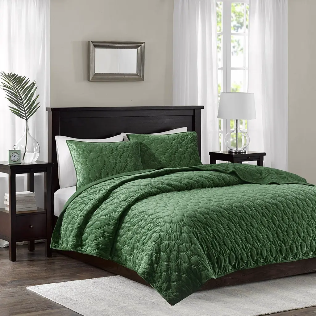 Velvet Quilt Set, 3-Piece