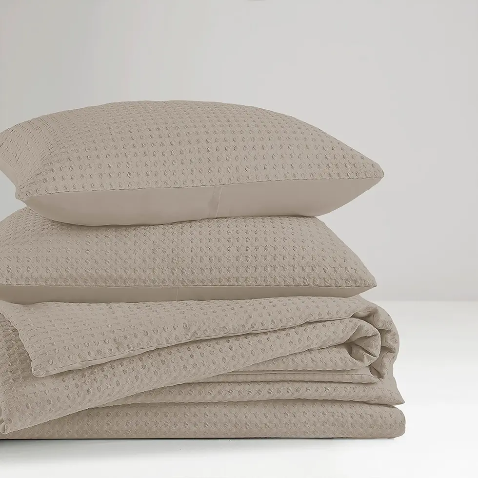 Thumbnail: Waffle Weave Textured All Season Comforter Set