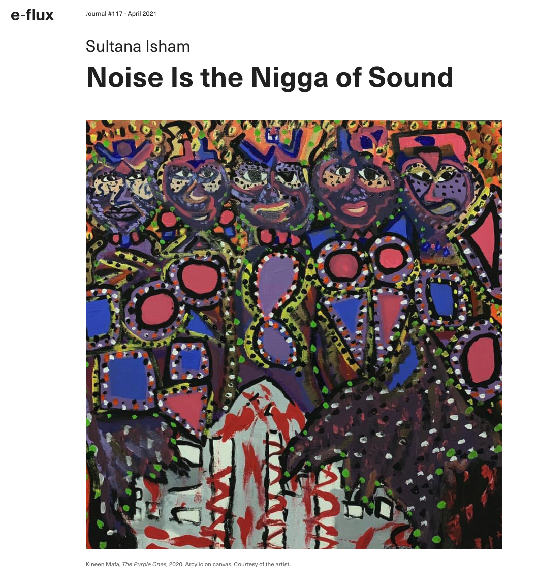 Noise is the Nigga of Sound