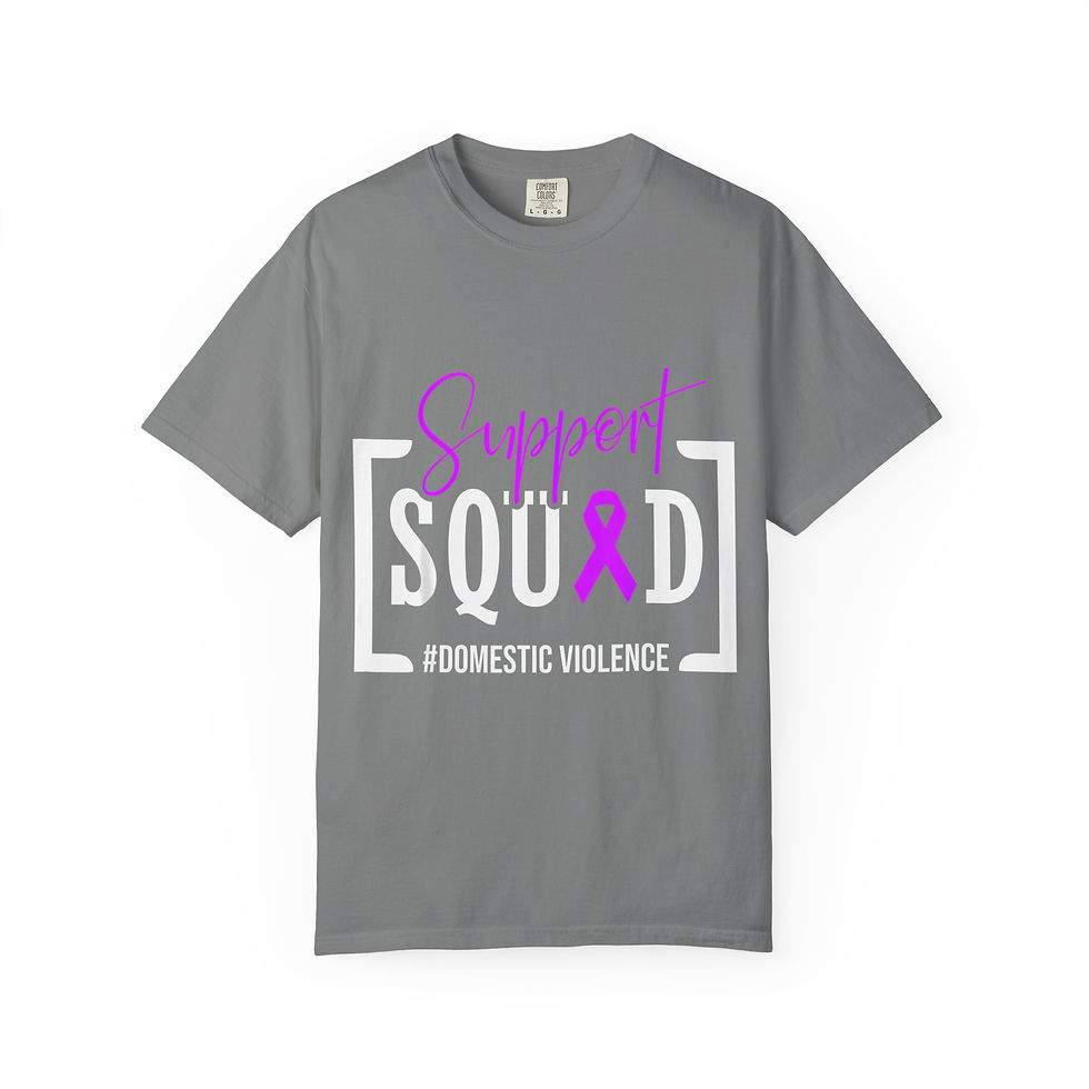 Thumbnail: Support Squad T-Shirt - Domestic Violence Awareness Tee with Pink Ribbon