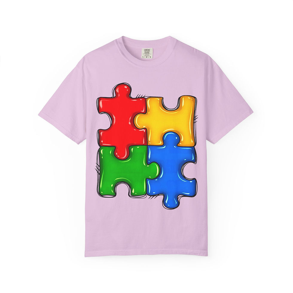 Thumbnail: Puzzle Piece Graphic T-Shirt — Colorful Autism Awareness Tee