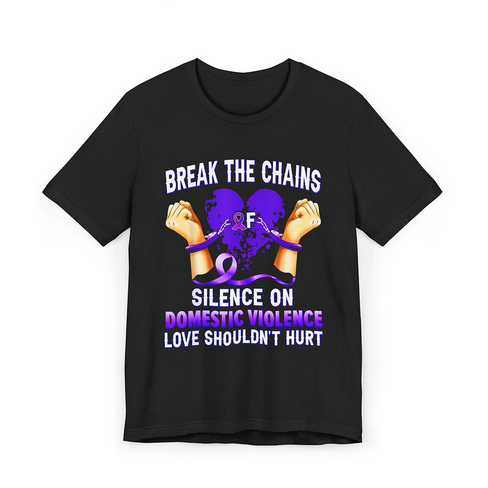 Thumbnail: Domestic Violence Awareness T-Shirt — "Break the Chains, Silence On"