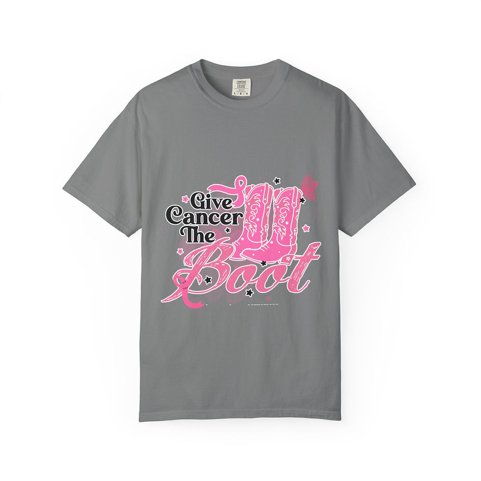 Thumbnail: Give Cancer The Boot Pink Ribbon T-Shirt