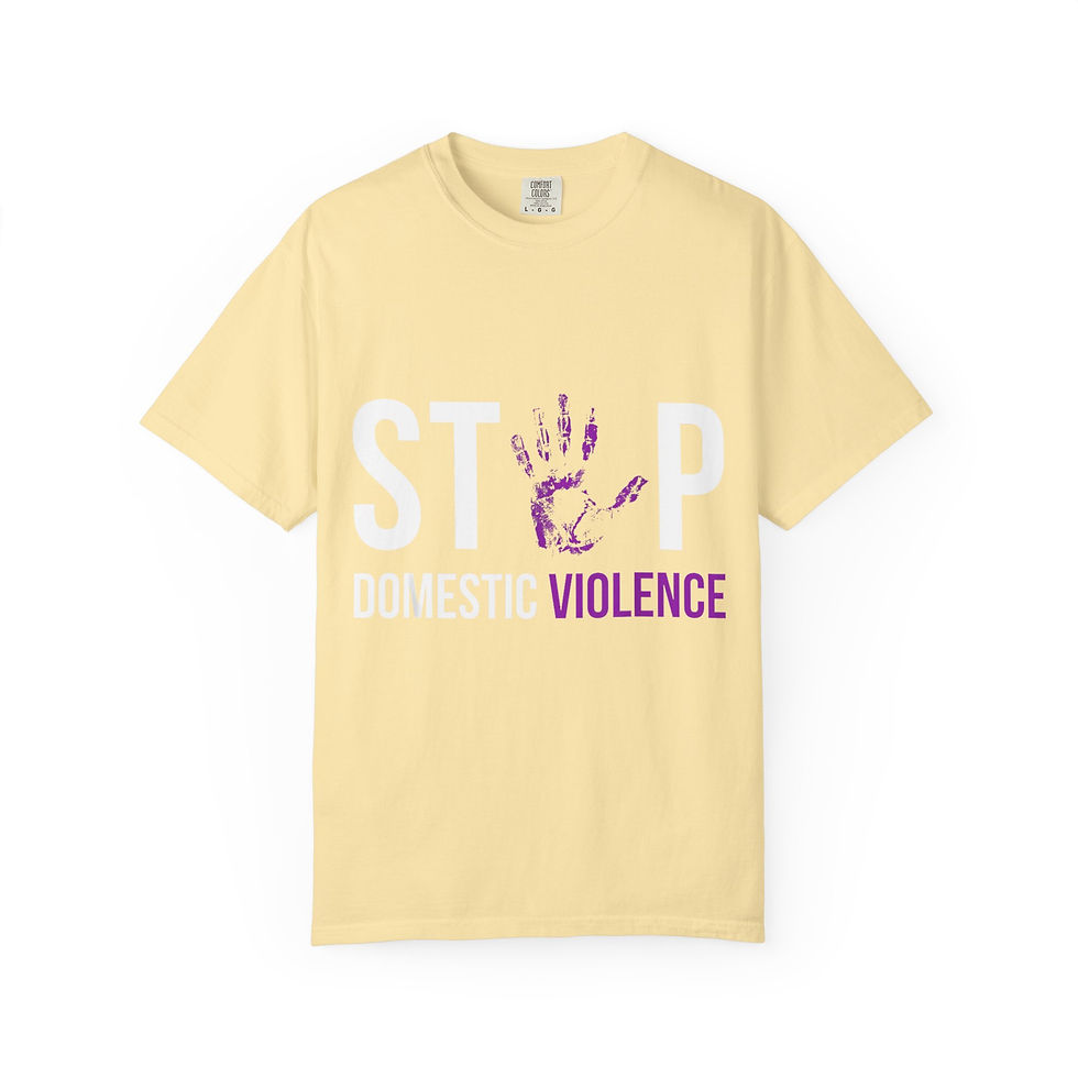 Thumbnail: Violence Awareness T-Shirt — Purple Handprint Design