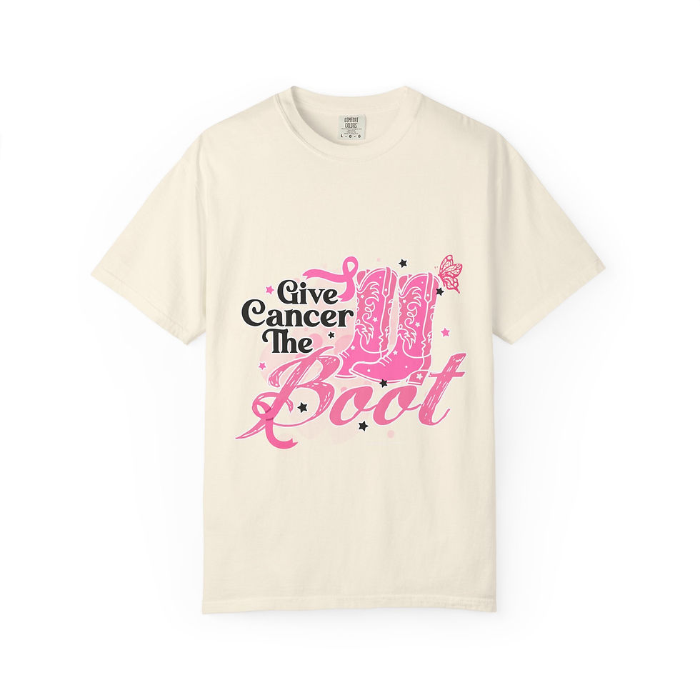 Thumbnail: Give Cancer The Boot Pink Ribbon T-Shirt