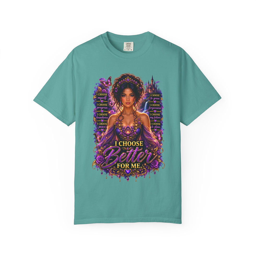 Thumbnail: I Choose Better For Me T-Shirt — Empowering Purple Goddess Graphic Tee