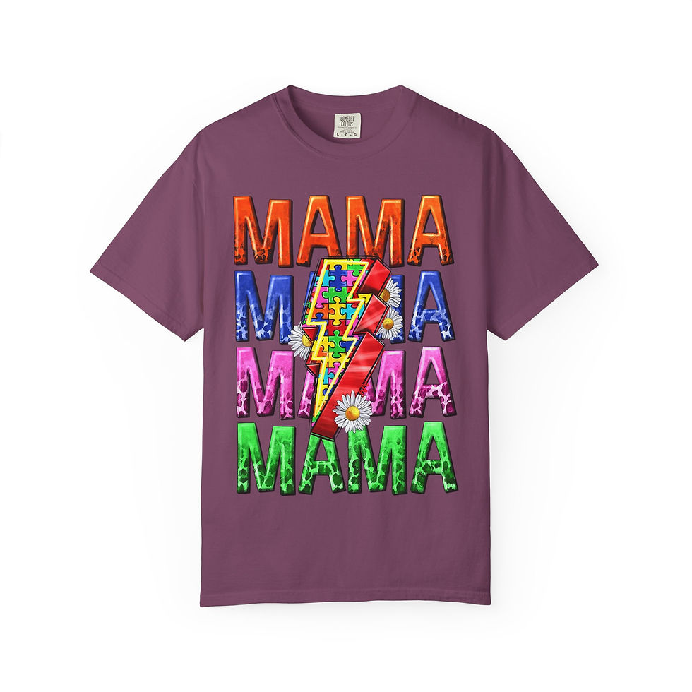 Thumbnail: Mama Lightning Graphic T‑Shirt — Colorful Retro Mama Tee