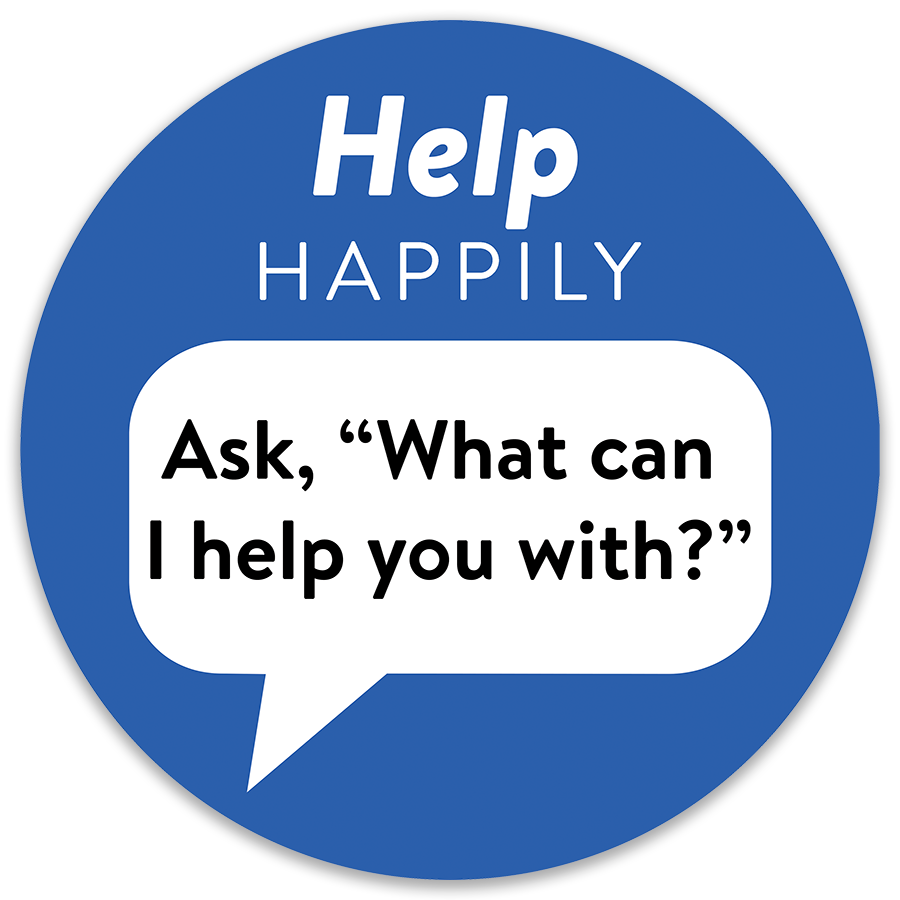 Help Happily Floor Sign