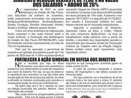INFORME DO SINDICATO - CAMPANHA SALARIAL 2021/2022