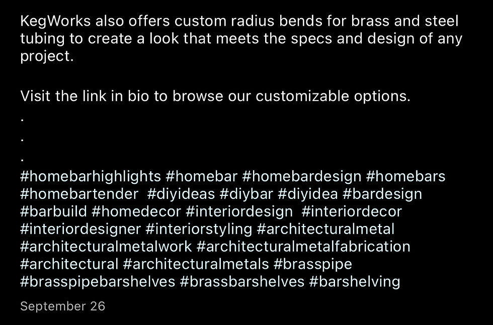Bar rail promotion post copy continued