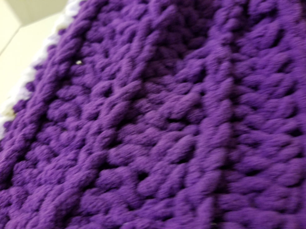 Thumbnail: Purple and White Mermaid Blanket - All Handmade