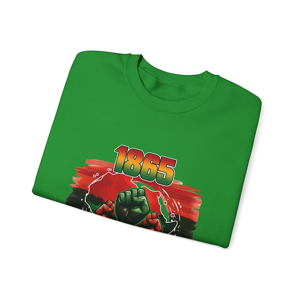 Thumbnail: Juneteenth Crewneck Sweatshirt - "Breaking Every Chain" RBG Fist Design