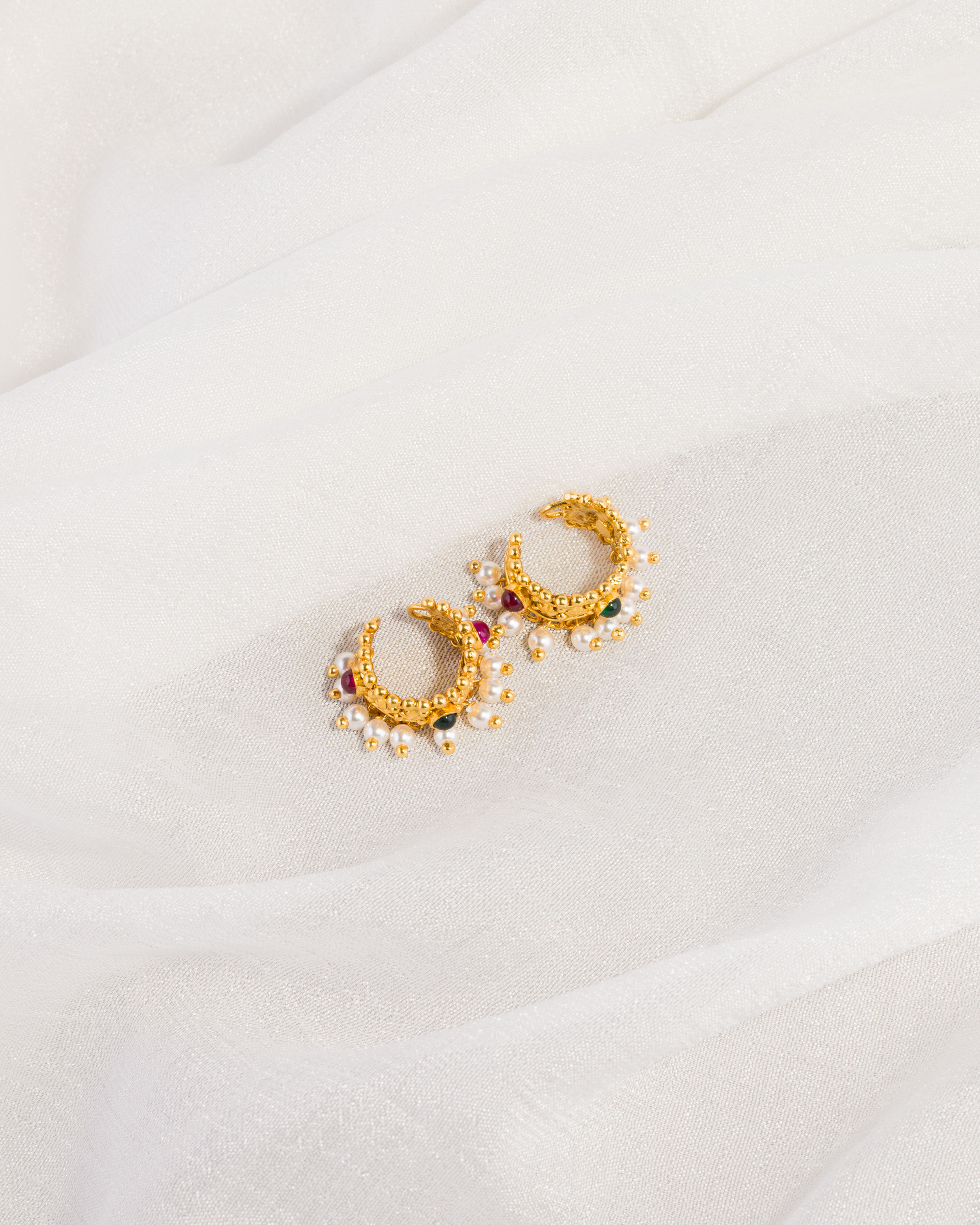 Pearl Crescent Earrings