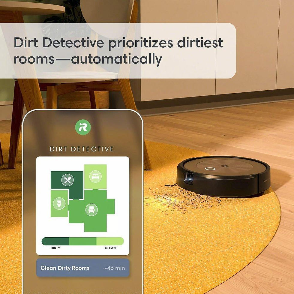 Miniatură: Robot vacuum Dirt Detective prioritizes dirtiest rooms — automatically, cleaning dirty rooms.