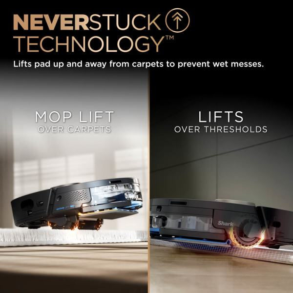 Thumbnail: NeverStuck Technology lifts mop over carpets and thresholds, wet messes prevented. RAR