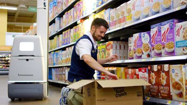 Thumbnail: Man stocks cereal boxes, 