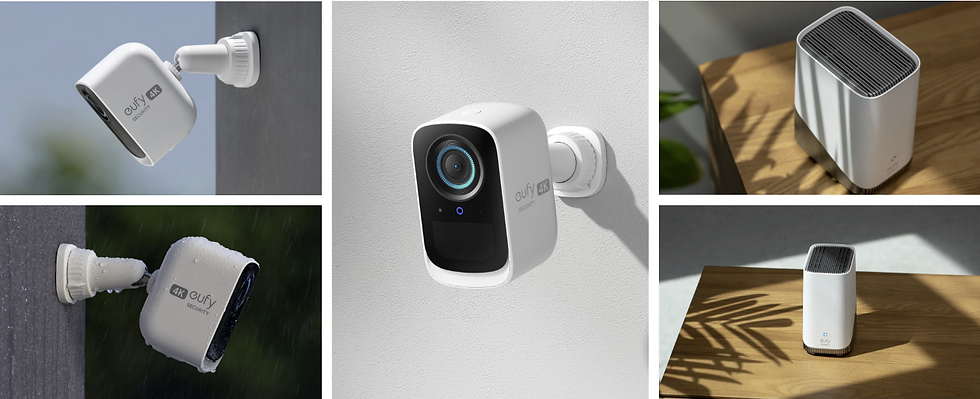 Thumbnail: White security camera with "eufy" and "HD" visible on a wall. 