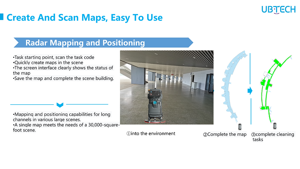 Thumbnail: Robot cleaner mapping and positioning, easy to use. Into the environment to complete the scene.