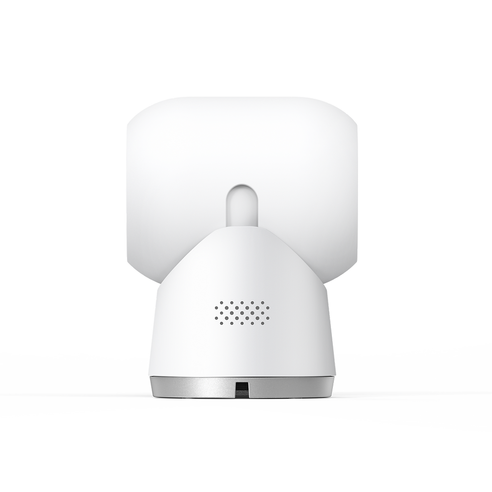 Miniatură: White ECOVACS GOAT GX-600 robot, back view, featuring a speaker and design details. 