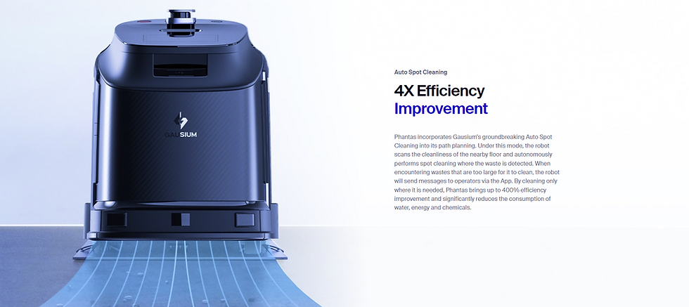 Miniatyrbild: Robot cleaner with 4X efficiency improvement, Auto Spot Cleaning feature, and RAR.