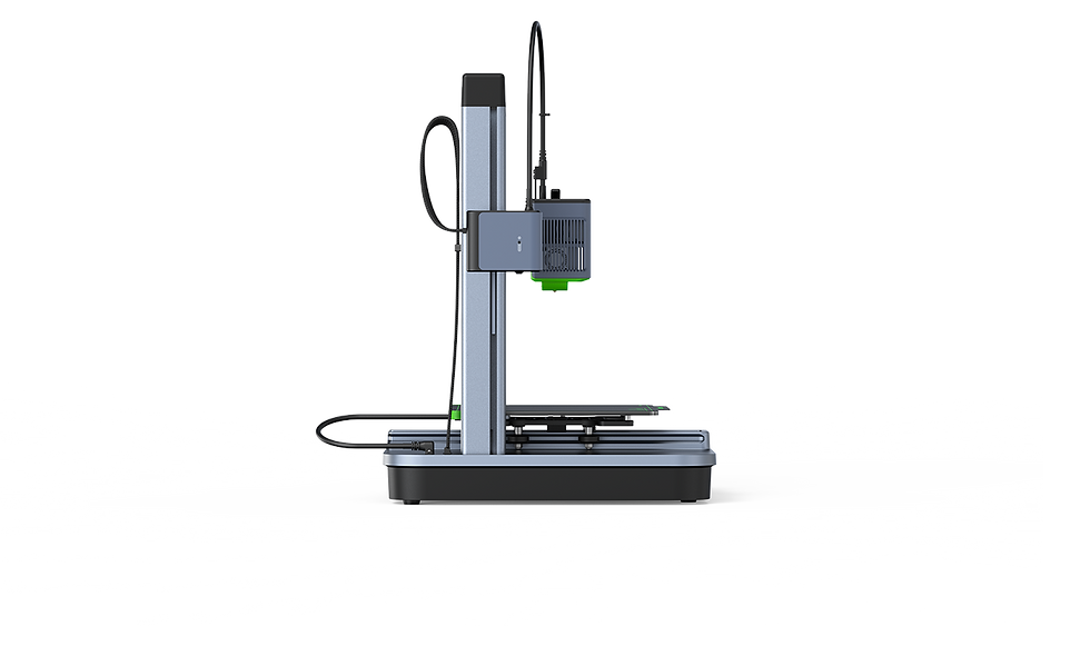 الصورة المصغرة: Side view of a 3D printer, gray and black design. RAR