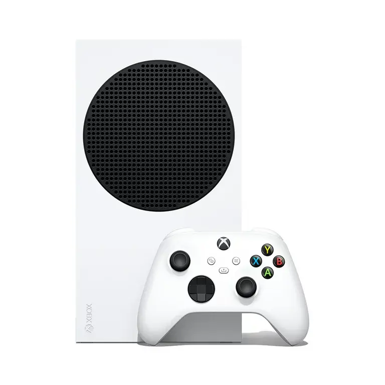 الصورة المصغرة: White Xbox Series S console and controller on white background