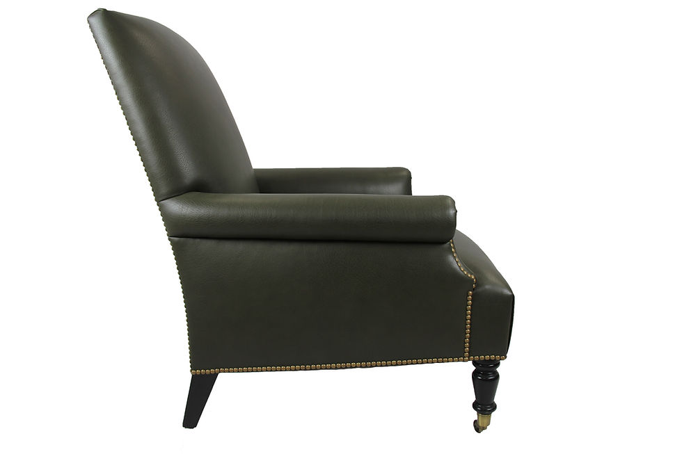 Thumbnail: Italian Chair in Olive Colored Leather
