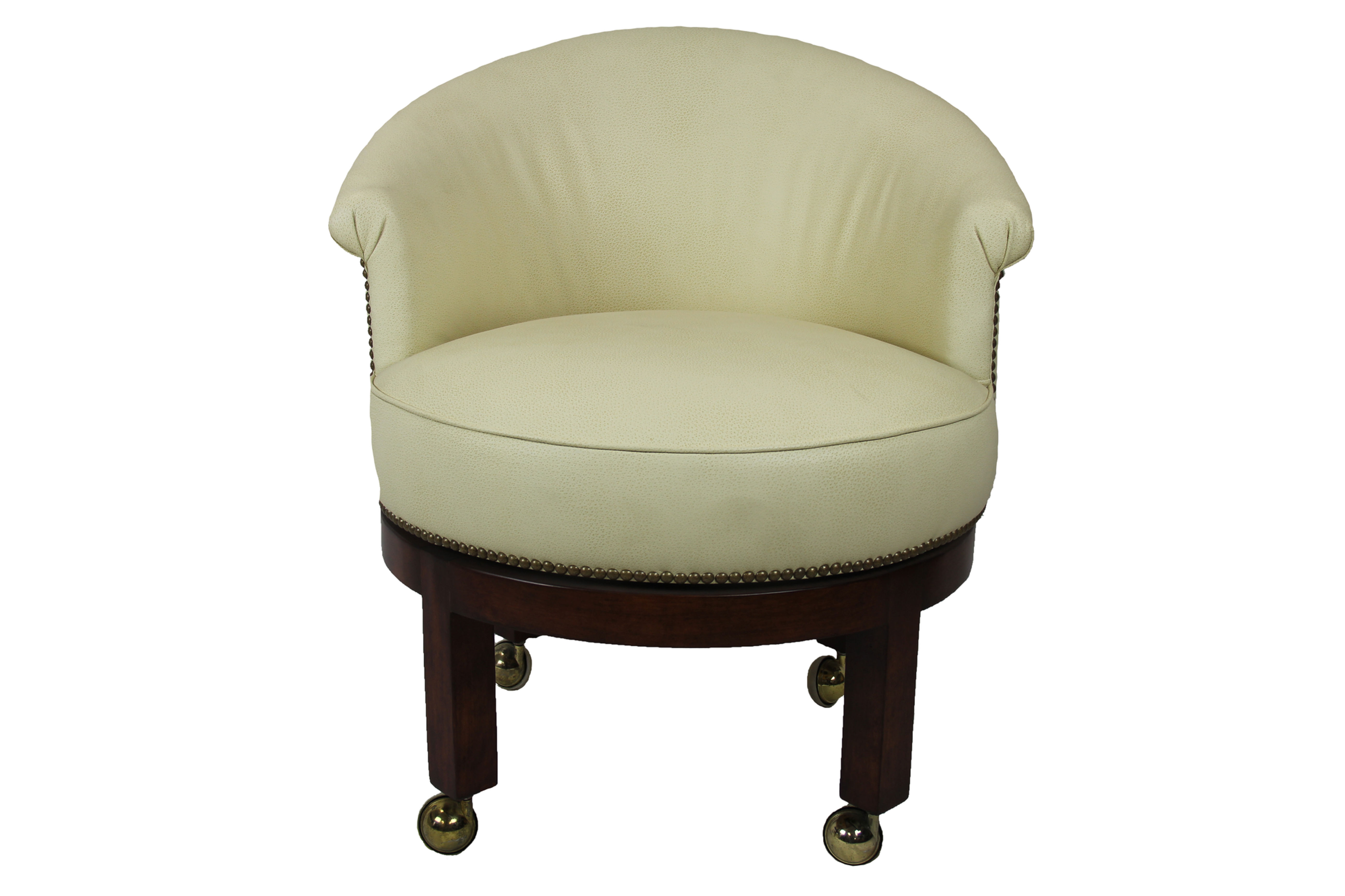 Single Round Stool on Gold Casters
