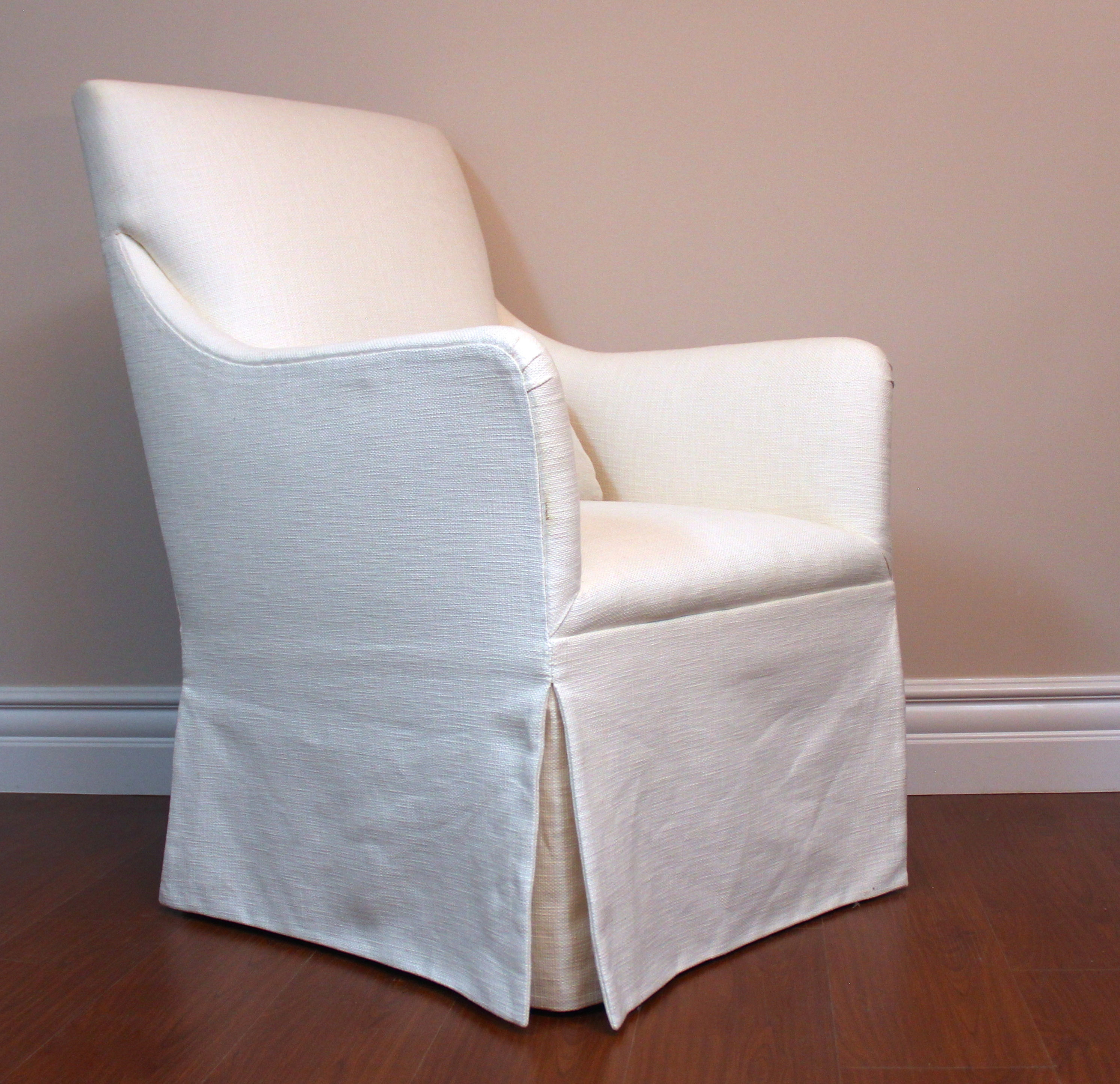 Pure White Bedroom Chair, with Skirt