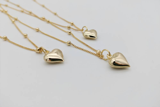 18ct gold plated locked heart pendant necklace