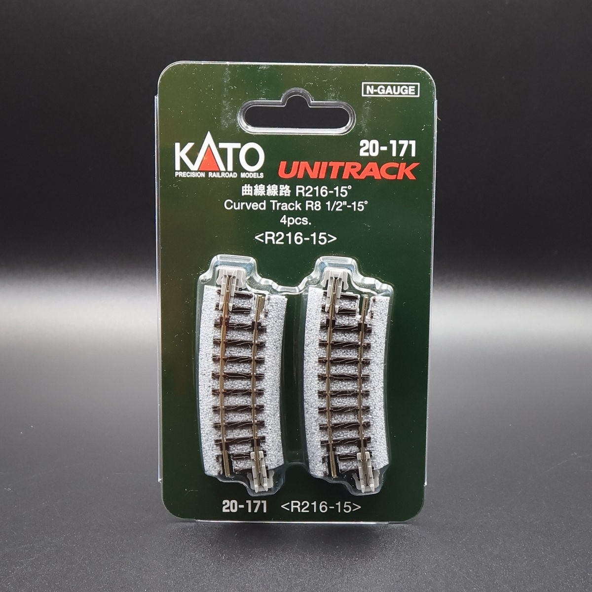 Kato Unitrack 20-171 - Curved Track R216-15 degree (R8 1/2-15) <R216-15 >(4pcs.)