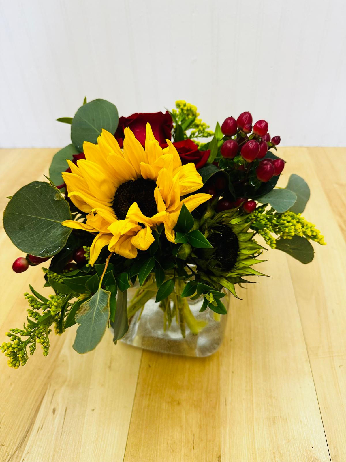 Sunflower arrangement for Valentine's Day