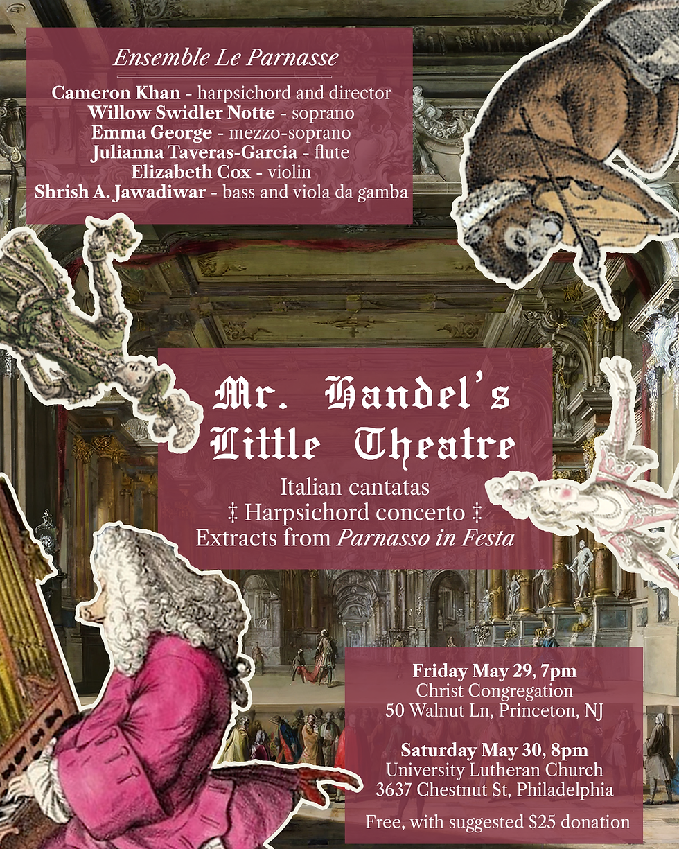 Ensemble Le Parnasse: Mr. Handel’s Little Theatre (NJ)