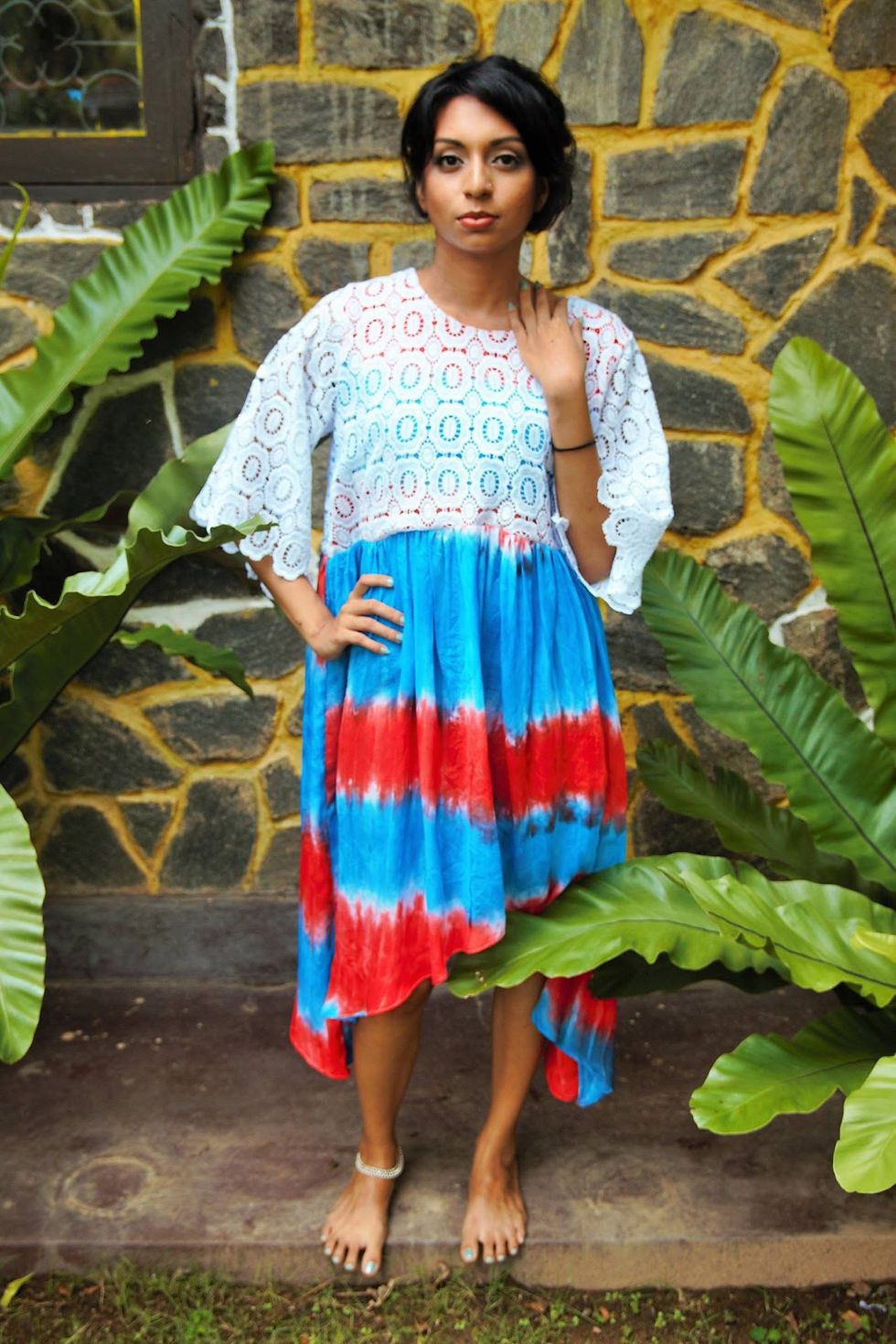 Миниатюра: “Leila” resort cotton lace tie dye dress 