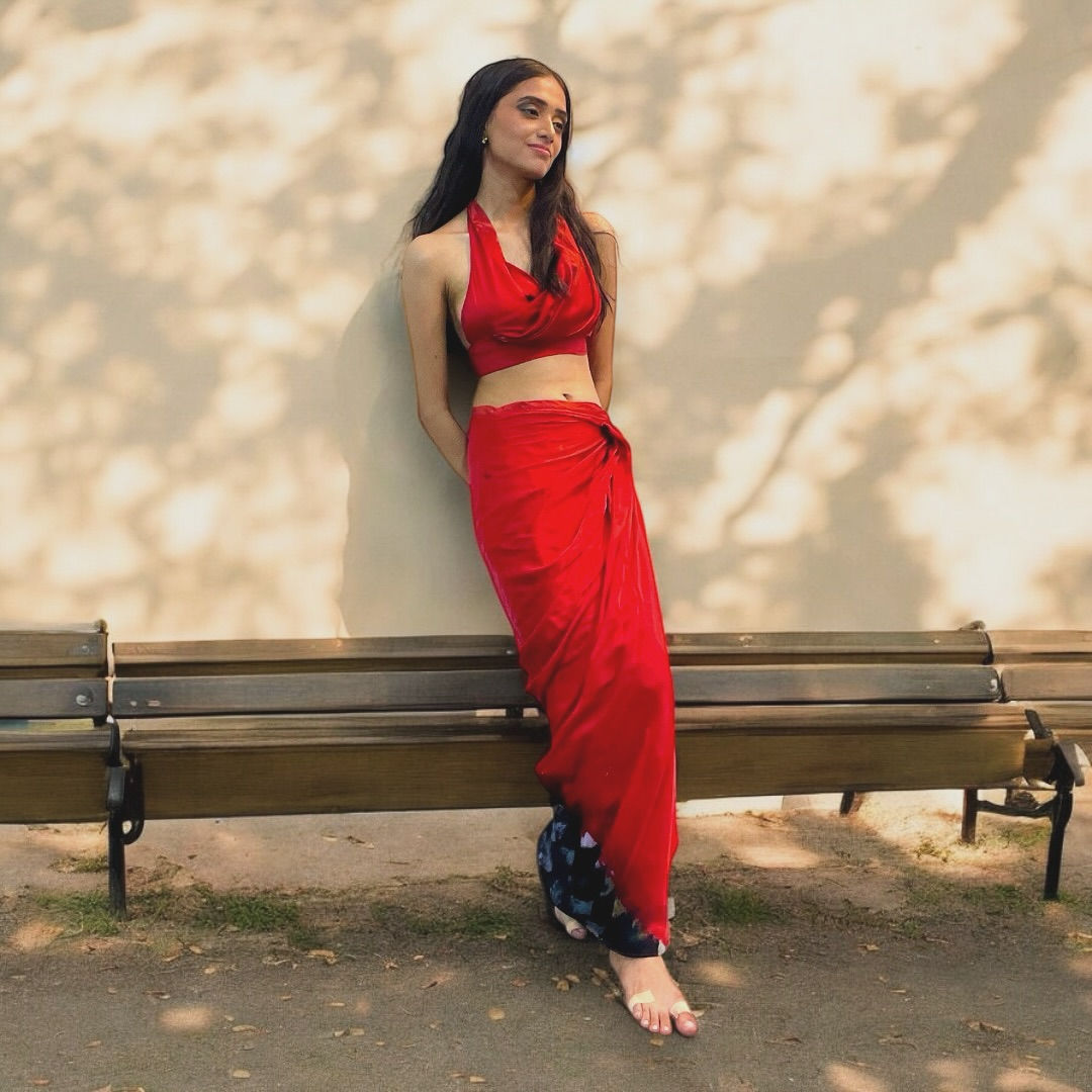 Silk tie back crop top