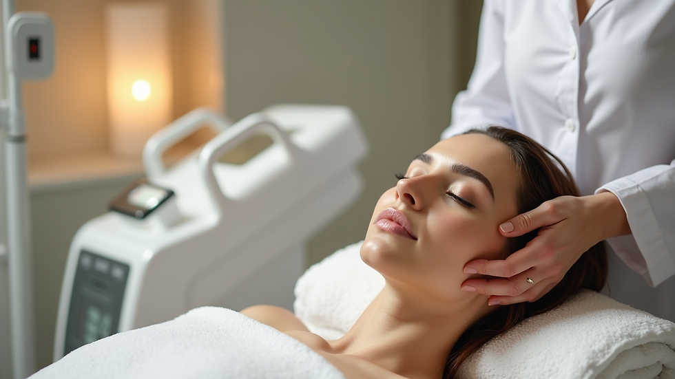 Close-up view of a serene spa room with advanced skin treatment equipment