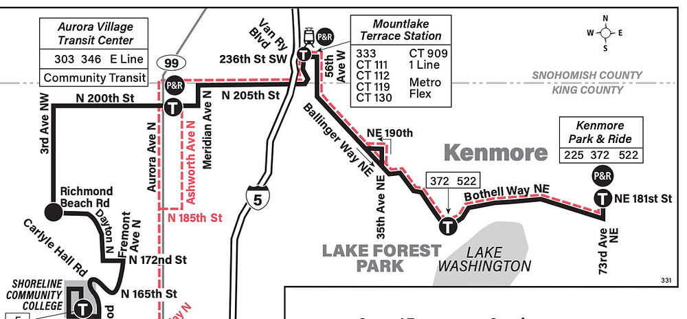 Metro route 331 bus service and Metro Flex now connect to Link rail