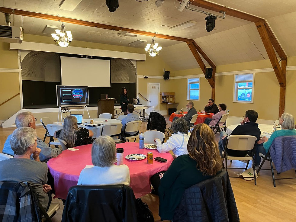 A crowd of about 25 people participated April 8 in a discussion about the role of citizen dialogue in democracy led by Dr. Yasemin Sari, professor of philosophy at Seattle University, as part of the Kenmore Community Club's Dinner and Discussion series.