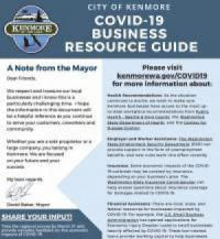City publishes resource guide for Kenmore businesses