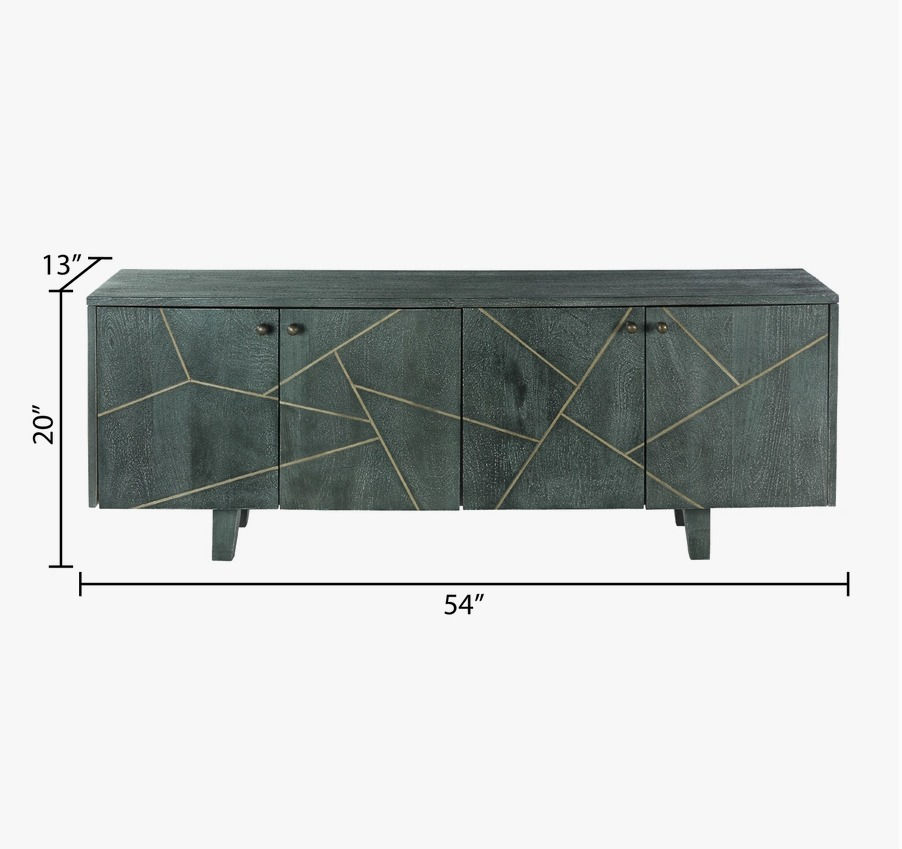 Brayden Wood Cabinet with Gold Accent