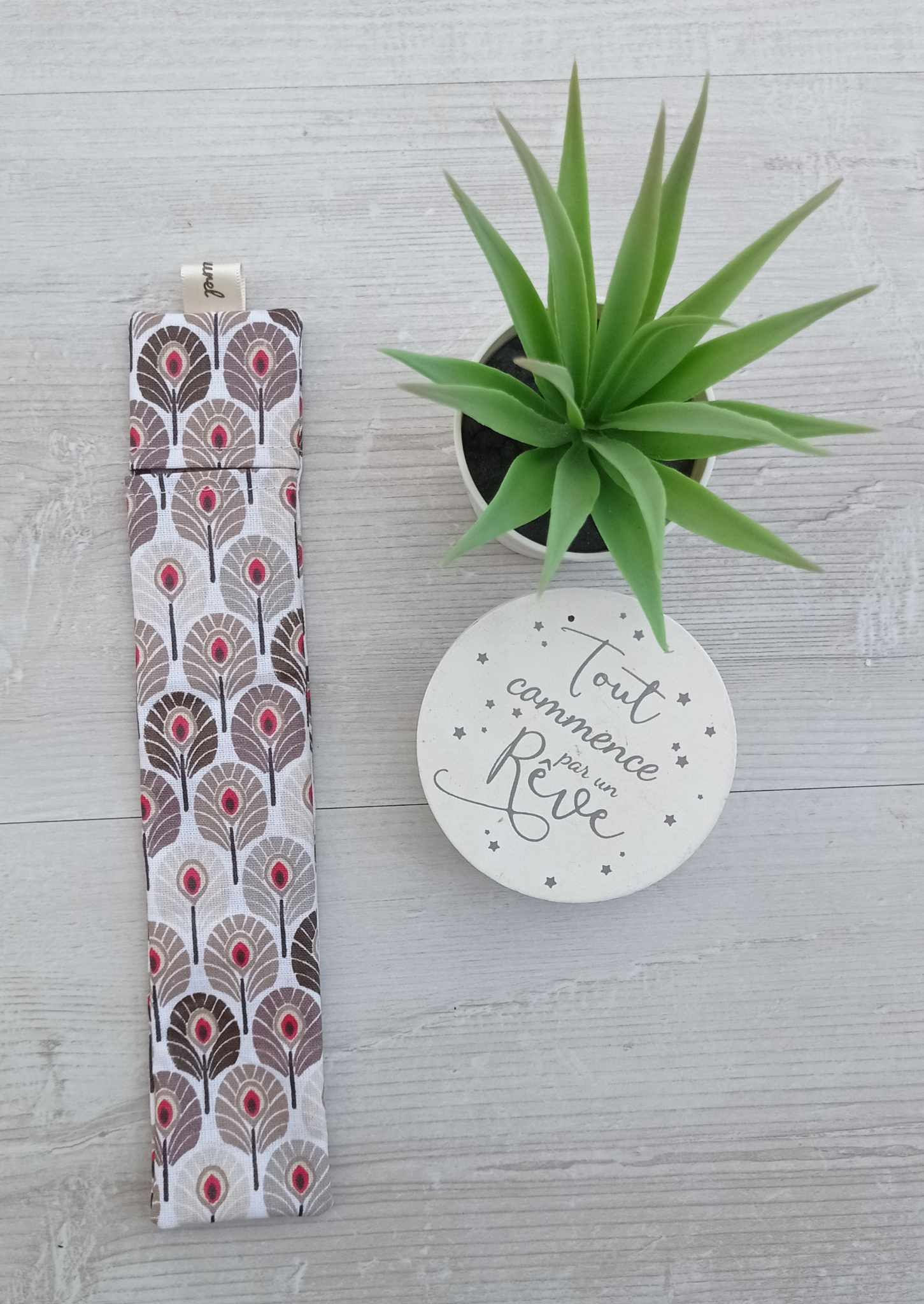 étui à brosse à dent en coton enduit fait main