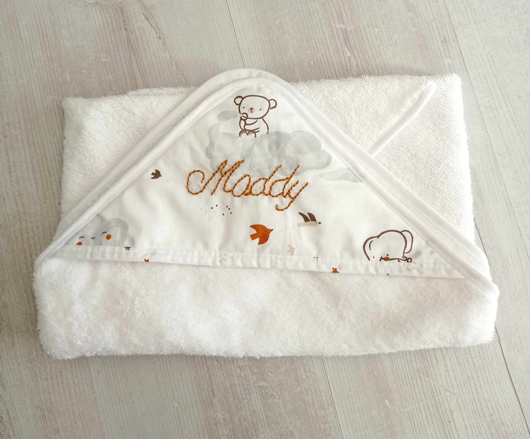 Cape de bain réservée Muriel Gillet fait main